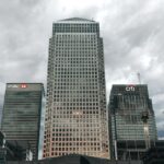 a group of tall buildings sitting next to each other